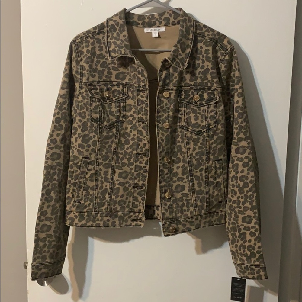 Cheetah print jean jacket